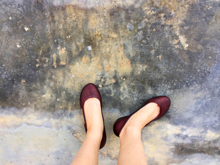 Female Legs in Fashion Shoes, Footwear Standing Concept Great For Any Use.の写真素材