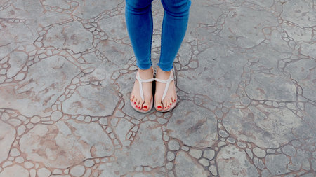 Sandals and Blue Jeans on The Tile Great For Any Use.
