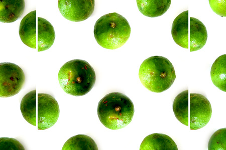 Background Lime, Group Green Limes Isolated on White Background Great For Any Use.の写真素材