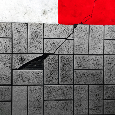 Red and White Concrete Curb, Concrete Road - Sidewalk with Red and White for Background Great For Any Use.の写真素材