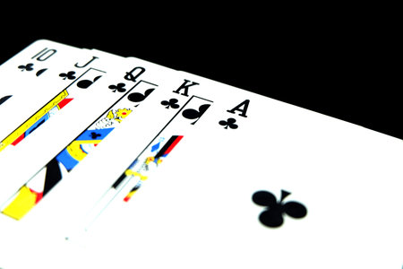 Playing Cards Game Isolated. Deck of Play Card On Black Background Great for Any Use.の写真素材
