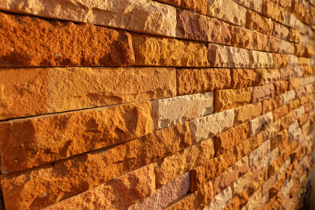 Orange Brick Wall. Bricks Abstract Background Great for Any Use.