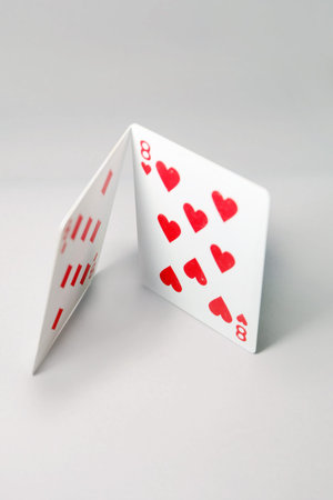 Eight Heart Playing Cards. Red Spades Playing Card 8 Game Isolated On Gray Background Great for Any...