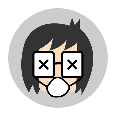 People Wearing Medical Mask to Protect Outdoor in Air. N95 Masks, Dust Protection Devices. Businessman Wear Pollution White Mask Isolated Cartoon in Bangkok, Thailand Vector Illustration Flat.のイラスト素材