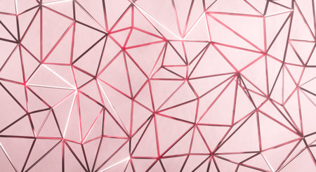Pastel pink triangle pattern abstract design. Cute 3d Rendering for seamless wallpaper, banner...