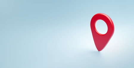 Navigation GPS map pin 3d rendering illustration of locate red travel location icon. Navigator car...