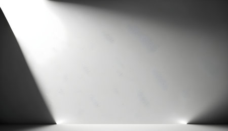 White background abstract light in studio room. Gray 3d rendering illustration. Generative Ai.の素材