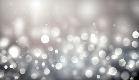 White lights background texture abstract Christmas decoration. Beautiful bright winter sparkle silver bokeh, 3d rendering of Generative Ai.の素材