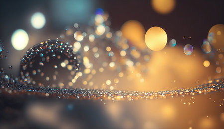 Silver lights background texture abstract Christmas decoration. Beautiful bright winter sparkle white bokeh, 3d rendering of Generative Ai.の素材