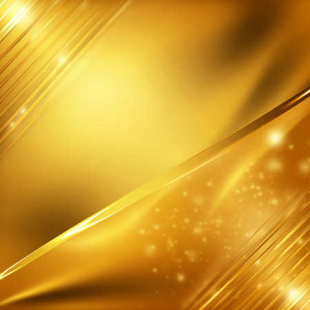 Gold background abstract for wallpaper, pattern and label on website. Light golden metal texture or shiny metallic gradient with Generative AI.の素材