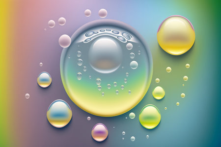 Liquid drop water color background for display product with Generative Ai. Cosmetic beauty.の素材