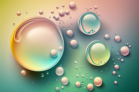 Liquid drop water color background for display product with Generative Ai. Cosmetic beauty.の素材