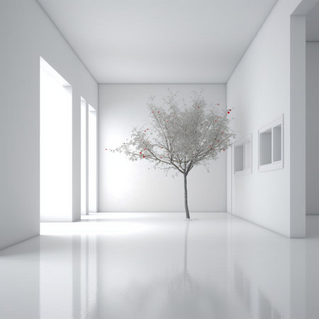 White empty room background abstract with window. Generative Ai. Modern architecture interior.の素材