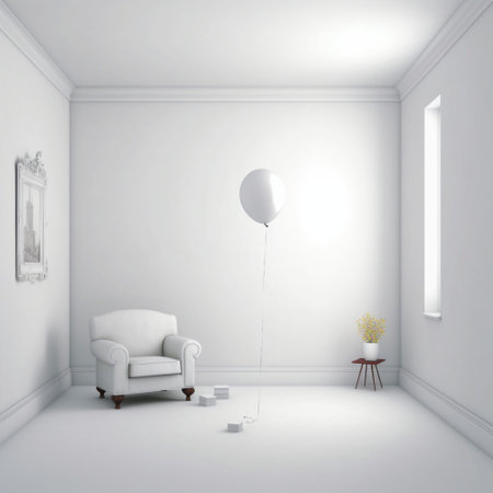 White empty room background abstract with window. Generative Ai. Modern architecture interior.の素材
