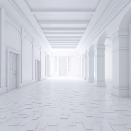 White empty room background abstract with window. Generative Ai. Modern architecture interior.の素材
