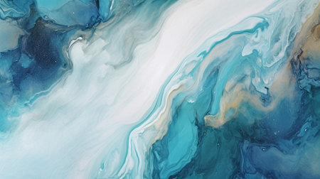 Blue ocean background abstract. Marble stone texture with Generative Ai.の素材
