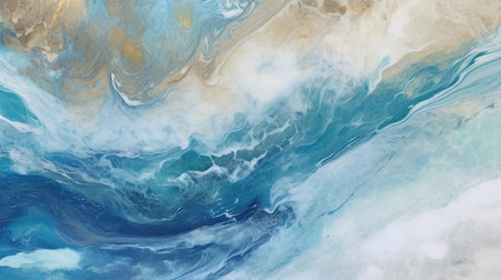 Blue ocean background abstract. Marble stone texture with Generative Ai.の素材