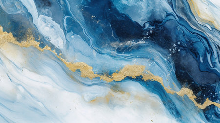 Blue ocean background abstract. Marble stone texture with Generative Ai.の素材