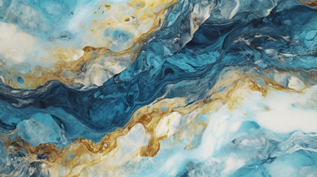 Blue ocean background abstract. Marble stone texture with Generative Ai.の素材