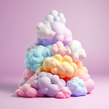 Pastel color background. Abstract rainbow gradient texture with Generative Ai.の素材