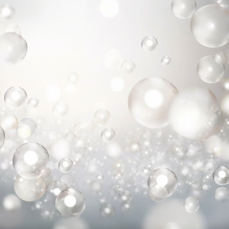 Silver lights background texture abstract Christmas decoration. Beautiful bright winter sparkle white bokeh with Generative Ai.の素材