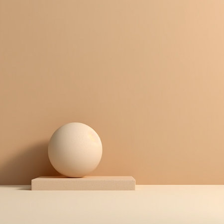 Beige background studio with Generative Ai. minimalism podium stand for branding.の素材