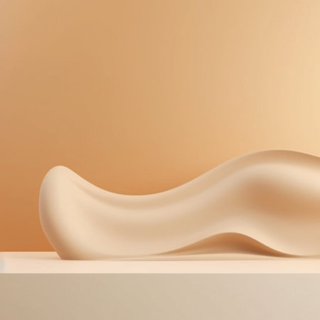 Beige background studio with Generative Ai. minimalism podium stand for branding.の素材