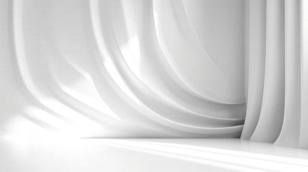 White background abstract with shadow and light. Product display podium Generative Ai.の素材