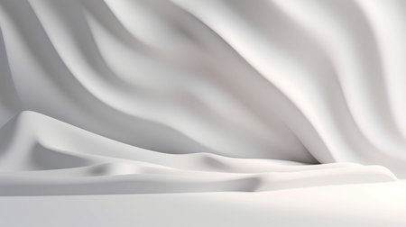 White background abstract with shadow and light. Product display podium Generative Ai.の素材