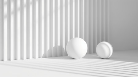 White background abstract with shadow and light. Product display podium Generative Ai.の素材