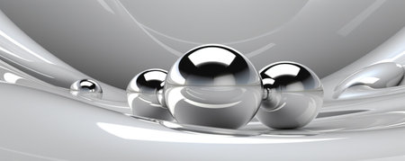Silver background texture metal. Christmas balls pattern with Generative Ai.の素材