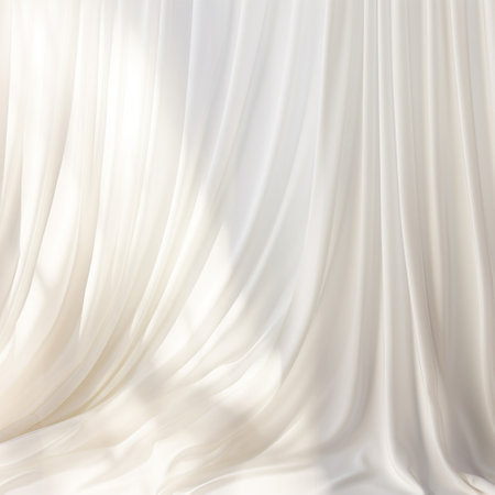 White curtain background texture on window with Generative Ai. Empty room interior.の素材