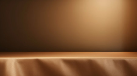 Empty table podium on bronze background. Mock up Product display stand with Generative Ai.の素材