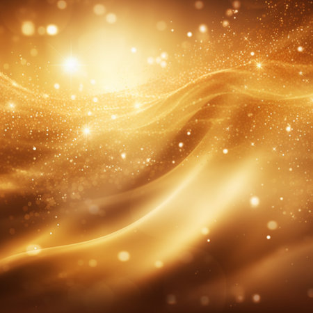Gold background abstract for wallpaper, pattern on website. Light golden metal texture with Generative AI.の素材