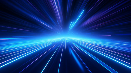 Neon light blue background abstract. Futuristic Sci Fi modern with Generative Ai.の素材