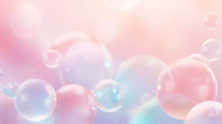 Background pastel gradient with glossy sphere of balls. Generative Ai.の素材