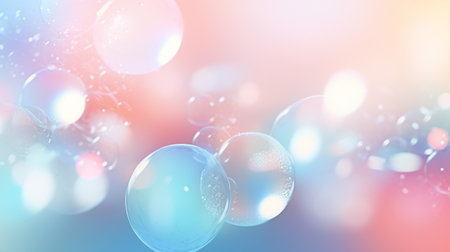 Background pastel gradient with glossy sphere of balls. Generative Ai.の素材