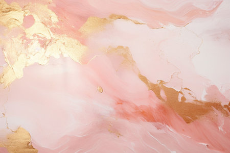 Gold pink marble background abstract with Generative Ai. Natural granite floor. Rose gold stone wall.の素材