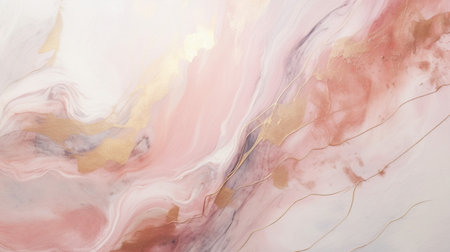 Gold pink marble background abstract with Generative Ai. Natural granite floor. Rose gold stone wall.の素材
