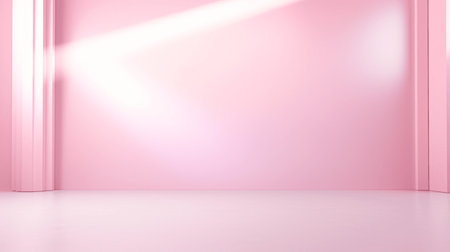 Pink stage on empty space background abstract in luxury studio room wall art for pedestal winner. Generative Ai.の素材