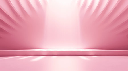 Pink stage on empty space background abstract in luxury studio room wall art for pedestal winner. Generative Ai.の素材