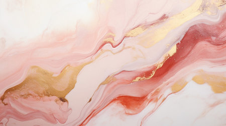 Pink watercolor gold marble background abstract texture with Generative Ai.の素材