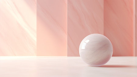 Minimalistic background abstract with ball. Generative Ai. Podium for display product.の素材