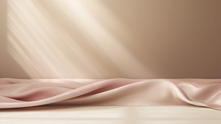 Empty curtains stage light on background texture. Mock up Product display podium with Generative Ai.の素材