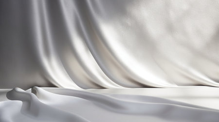 Empty curtains stage light on background texture. Mock up Product display podium with Generative Ai.の素材