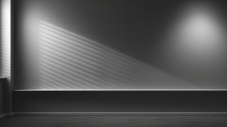 Abstract gray studio background texture for product presentation with shadow and light.  Generative Ai.の素材