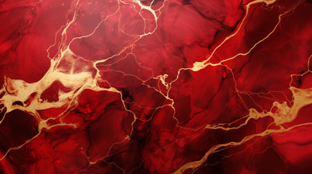 Gold Red marble background. Luxury Natural texture with Generative Ai.の素材