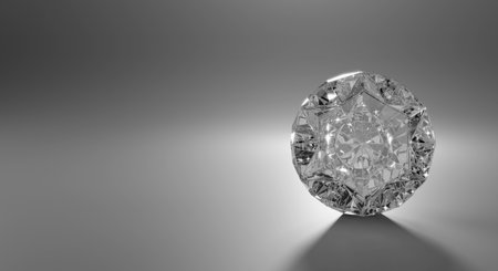 3d Diamond jewelry on light background with shadows. High quality realistic.の写真素材