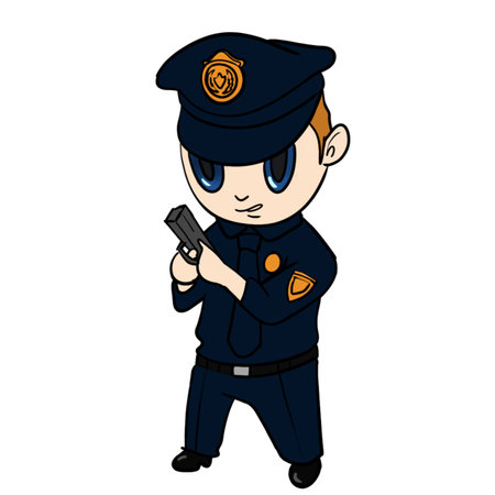 Policeman cartoon icon. Police officer profession and crime theme. Isolated design. Vector illustrationの写真素材