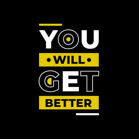 you will get better typography. white, yellow, and black combination on black backgroundのイラスト素材
